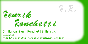 henrik ronchetti business card